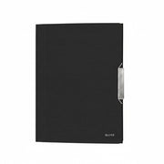 Mapă plastic cu elastic negru satin Style marca Leitz, mapă din plastic pentru documente