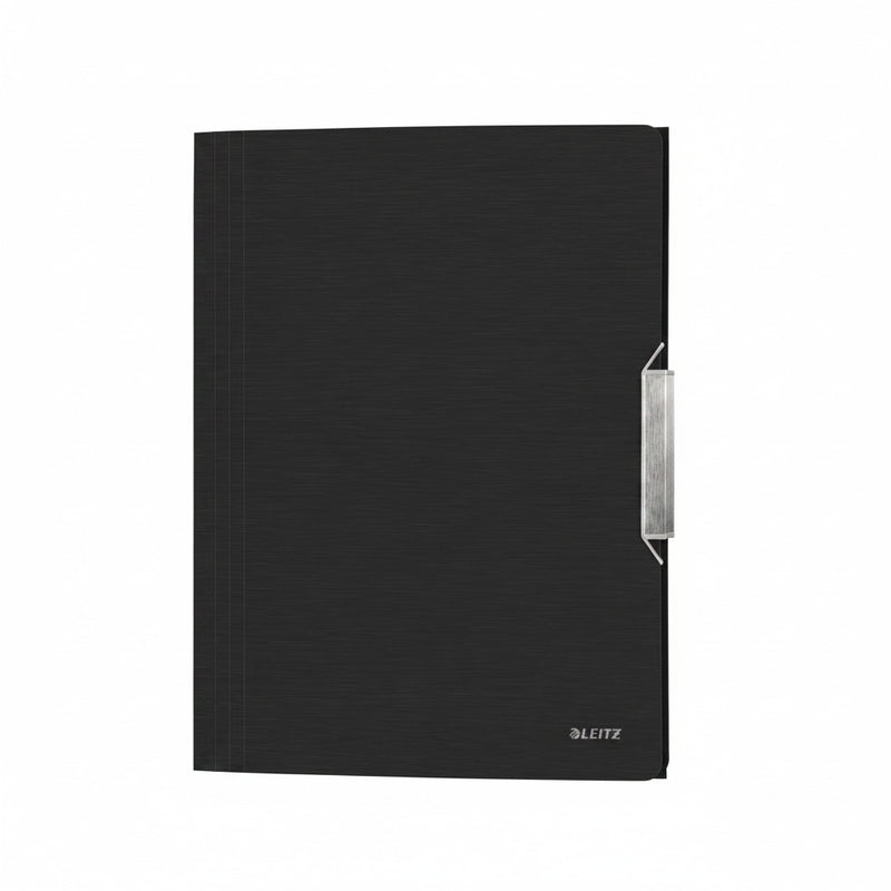 Mapă plastic cu elastic negru satin Style marca Leitz, mapă din plastic pentru documente