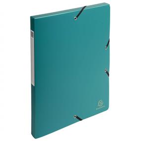 Mapă plastic cu elastic și burduf 2.5cm verde marca Exacompta, mapă din plastic pentru documente