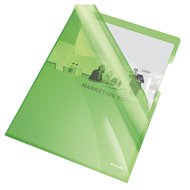 Mapă protecție A4 cristal tip L verde 150 microni - Esselte