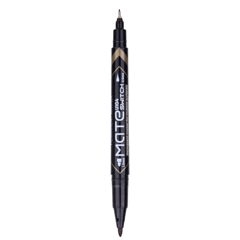 Marker permanent CD cu 2 capete 0,5/1 mm negru Deli