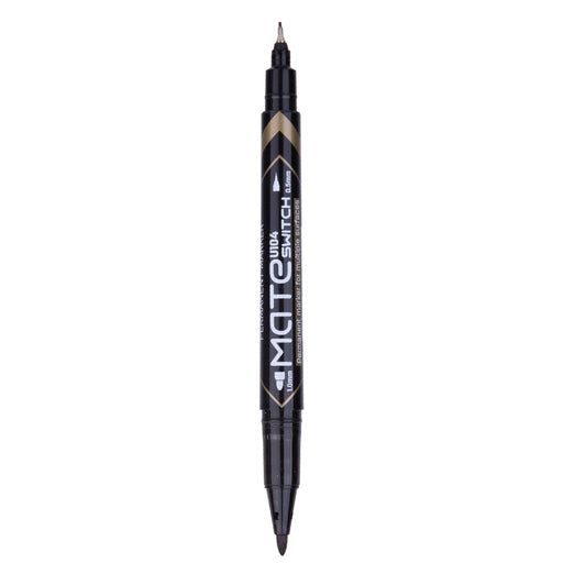 Marker permanent CD cu 2 capete 0,5/1 mm negru Deli