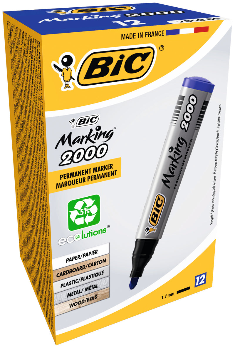 Marker Permanent 2000 Vârf Rotund 2,5 mm Albastru BIC
