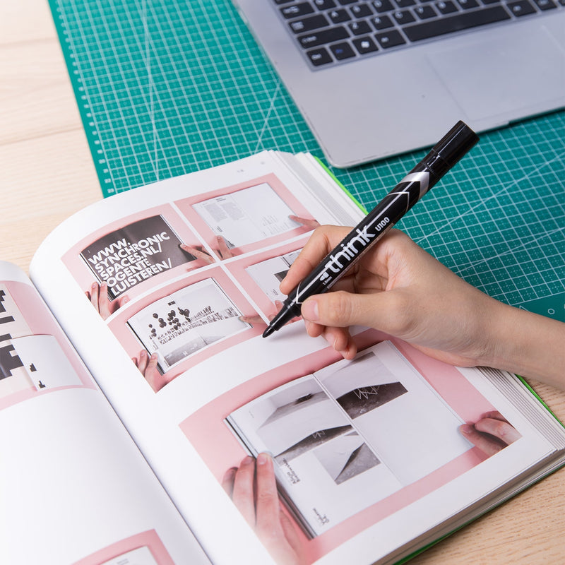 Marker Permanent cu Vârf Rotund 1,5 mm Negru Deli