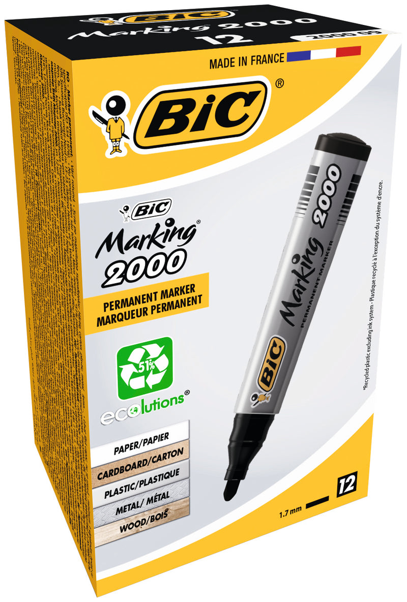 Marker Permanent 2000 Vârf Rotund 2,5 mm Negru BIC