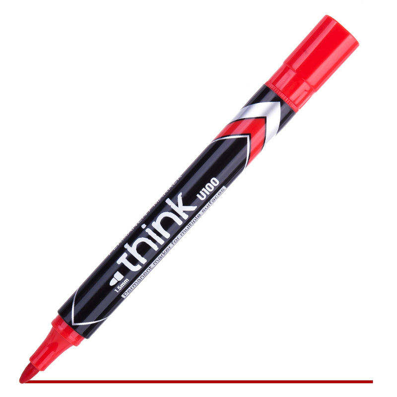 Marker Permanent cu Vârf Rotund 1,5 mm Roșu Deli