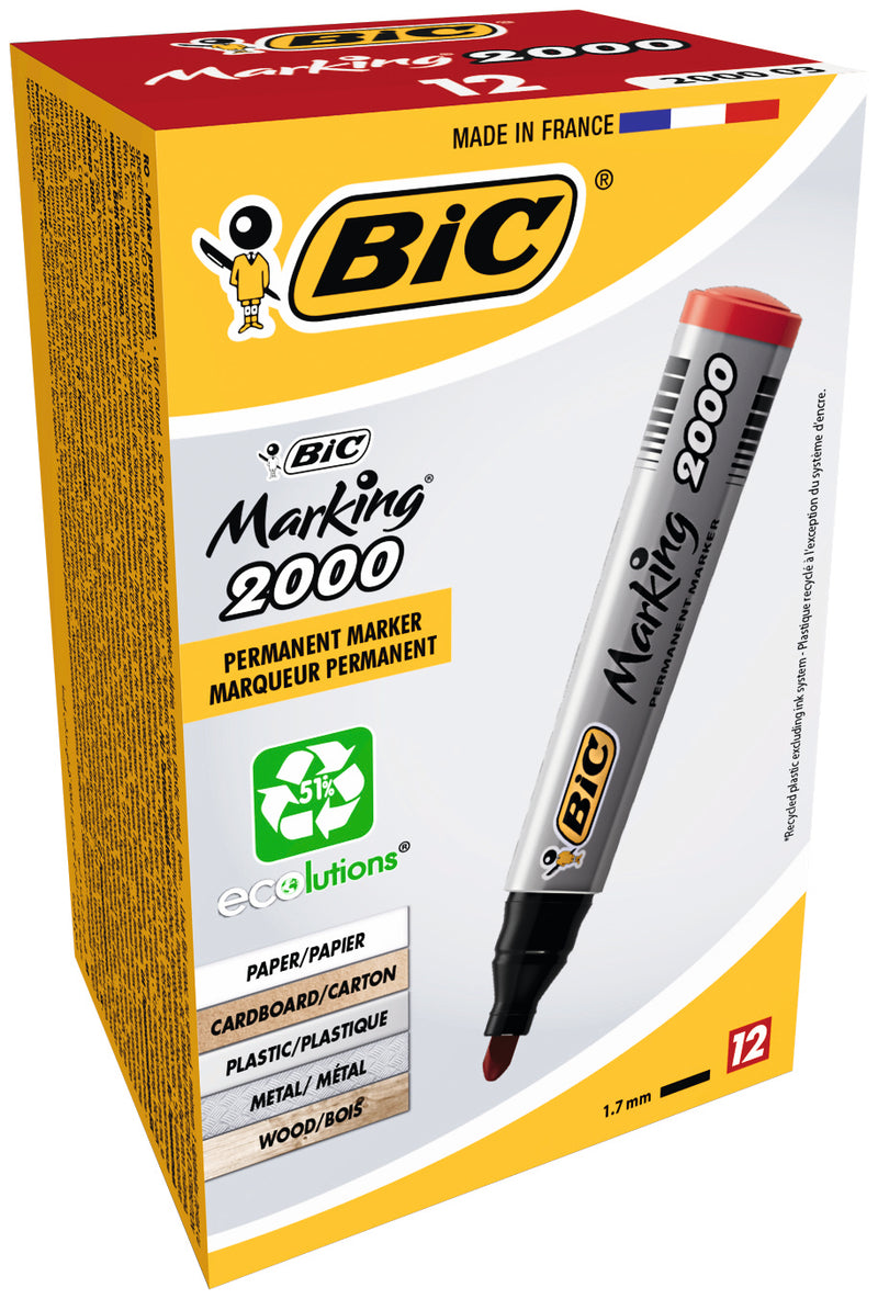 Marker Permanent 2000 Vârf Rotund 2,5 mm Roșu BIC