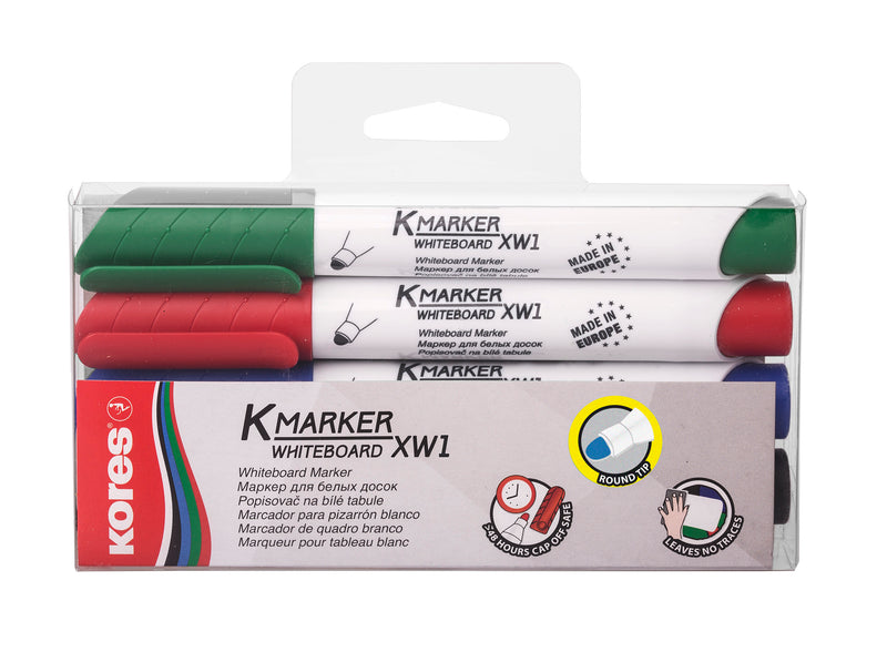 Marker Whiteboard 3 mm Set 4 Buc Kores