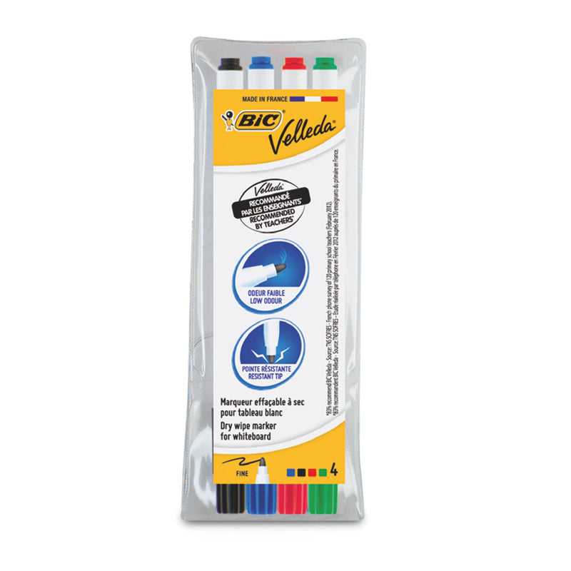 Marker Whiteboard Velleda 1721 Vârf Subțire 4 Buc BIC