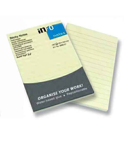 Notes Adeziv 100 x 150 mm Galben Liniat 100 file Global Notes