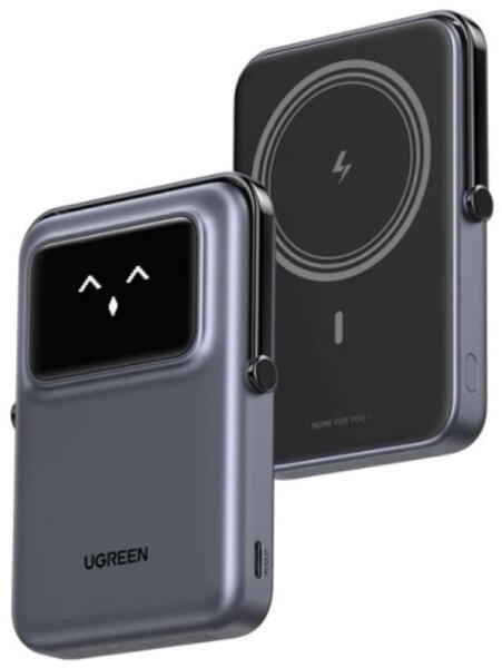 Baterie externa Ugreen PB572 10000mAh 20W magnetica Qi 7.5W gri
