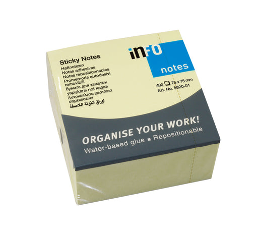 Notes Adeziv 75 x 75 mm Galben Pal 400 file Global Notes