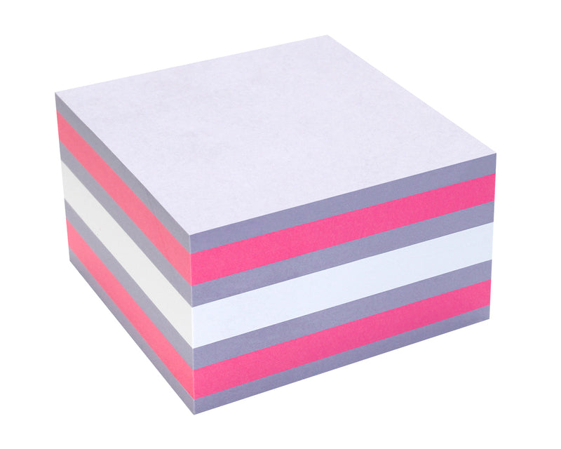 Notes Adeziv 75x75 mm Roz-Violet-Alb 450 file Global Notes