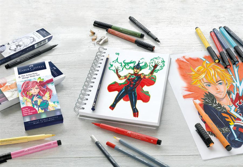 Set 6 Markere Pitt Artist Pen Manga Faber-Castell