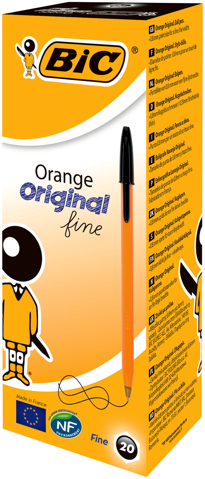 Pix de Unică Folosință Orange 0,7 mm 20 buc Negru BIC