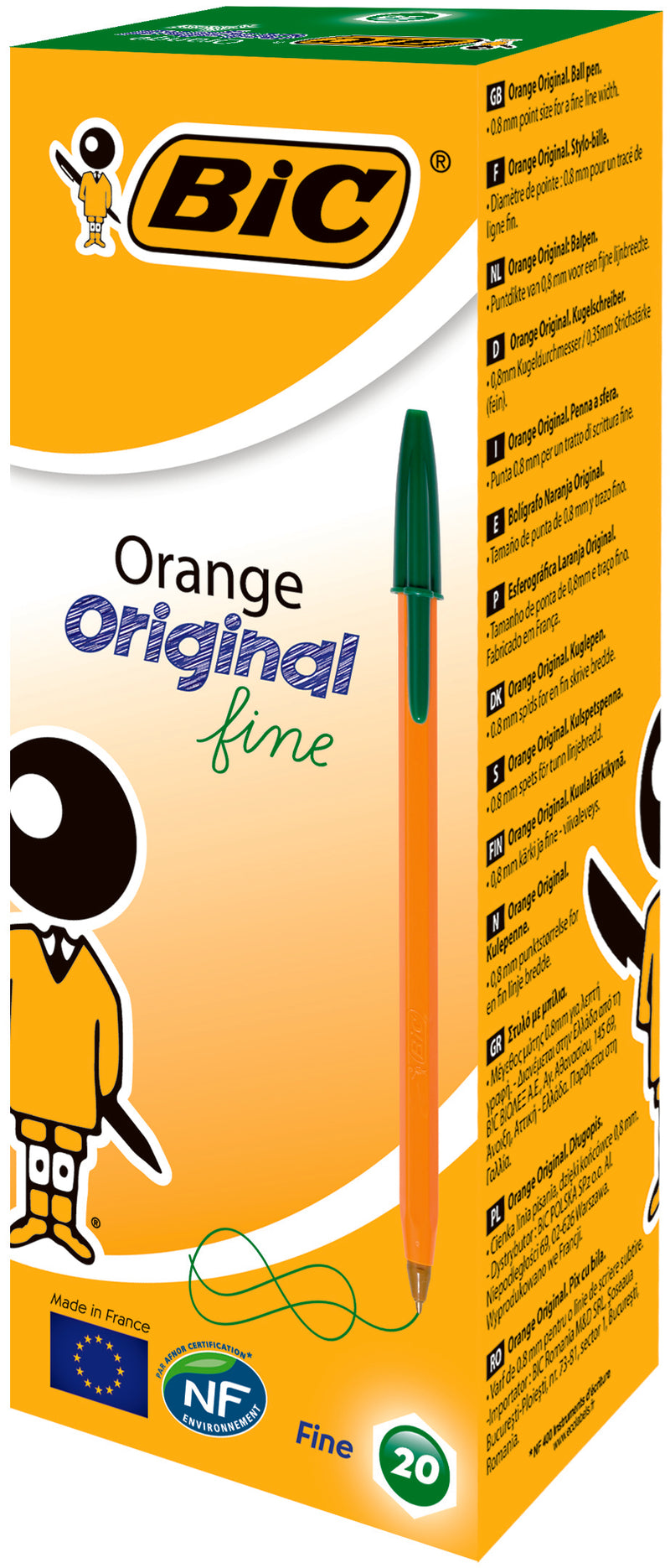 Pix de Unică Folosință Orange 0,7 mm 20 buc Verde BIC