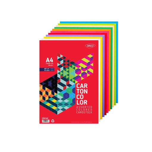 Carton copiator color 10 Culori Mix, Daco, format A4, 160g, top 250 coli