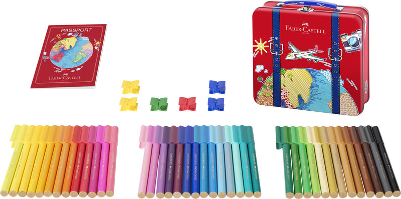 Carioci Connector 40 Culori în Valiză Metalică Faber-Castell