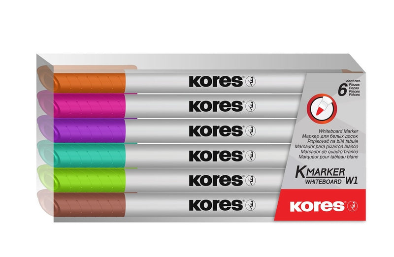 Marker Whiteboard Slim Set 6 Culori Kores