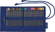 Rollup 27 Creioane Colorate Goldfaber cu Accesorii Faber-Castell