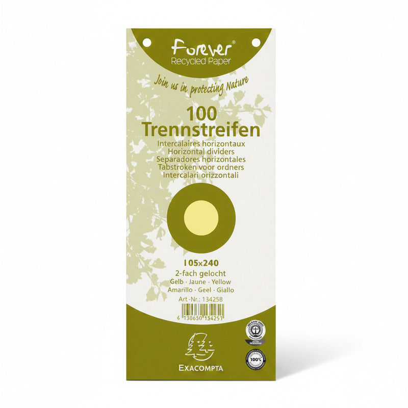 Separatoare carton galbene Exacompta 105 x 240 mm