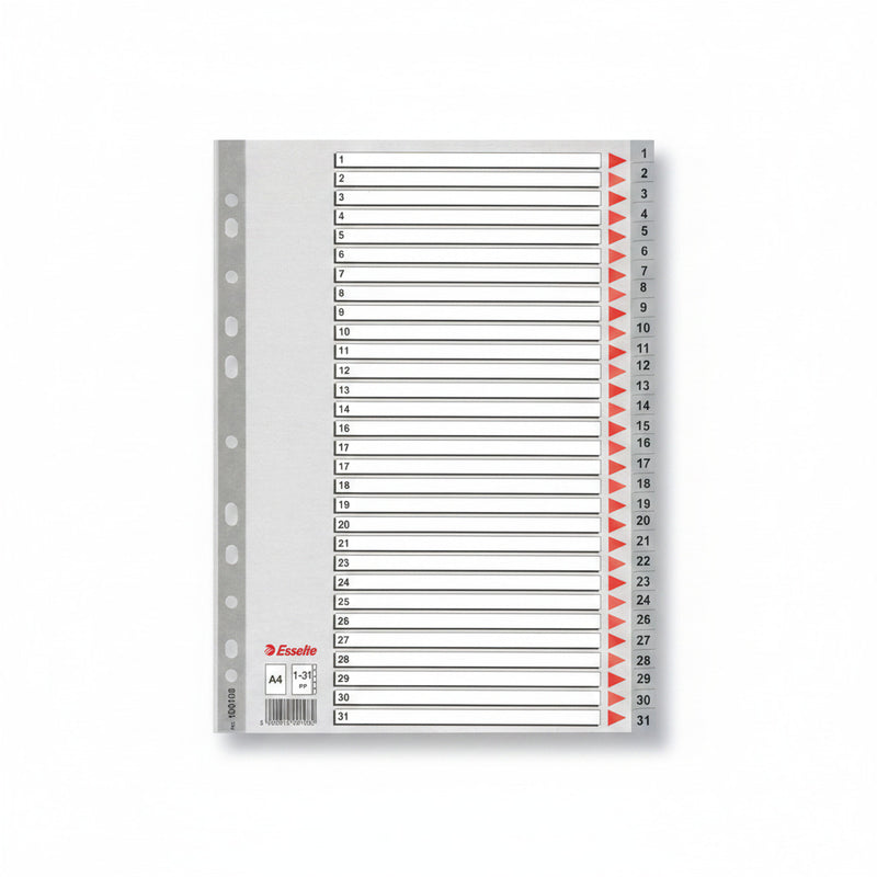 Separator index plastic 1-31 Esselte 225 x 297 mm
