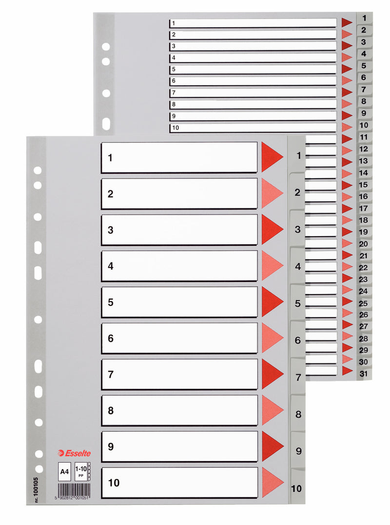 Separatoare Index Plastic 1-31 Maxi Esselte