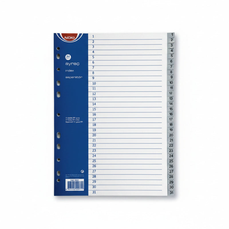 Separator index plastic 1-31 Noki 225 x 297 mm
