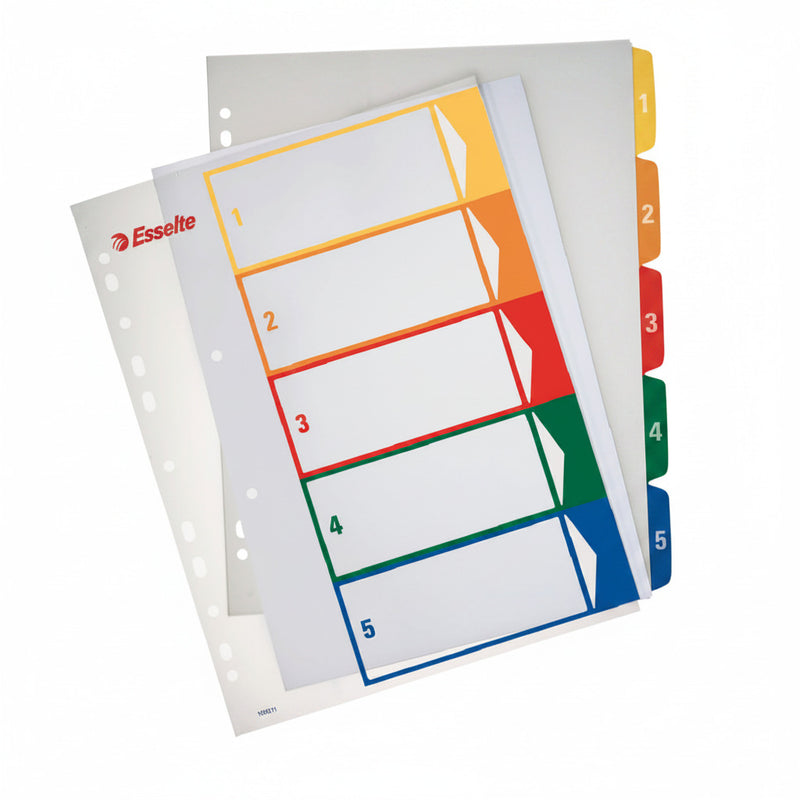 Separatoare Index Plastic 1-5 Imprimabil Esselte - imagine produs