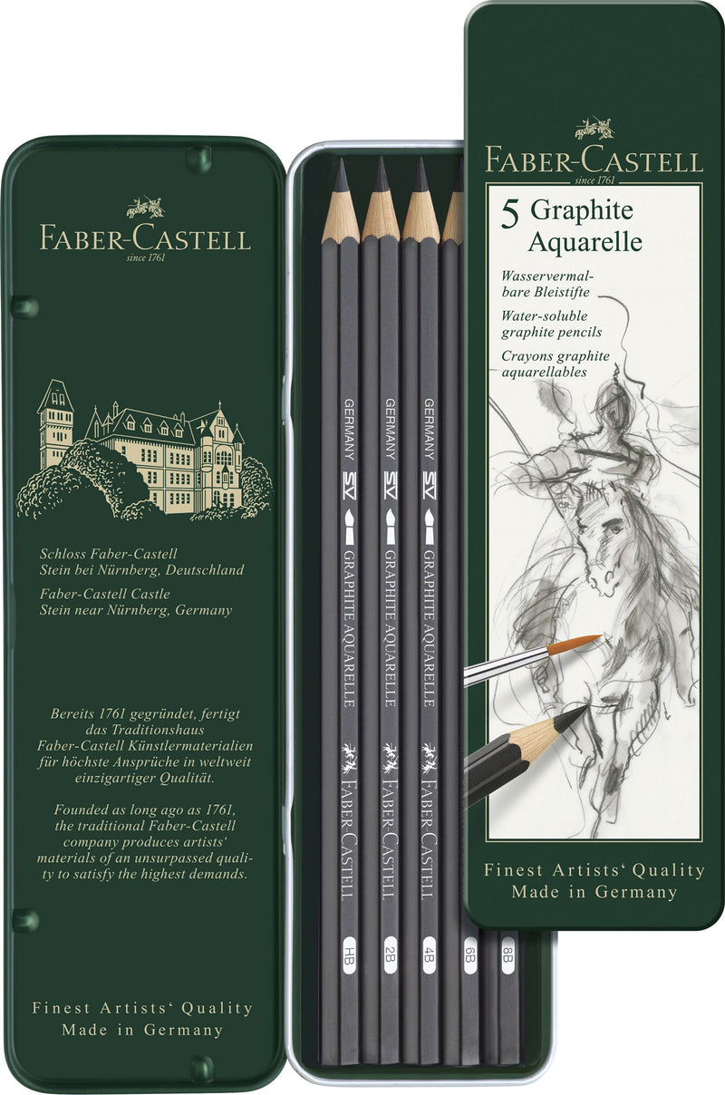Set 5 Creioane Grafit Aquarelle Faber-Castell