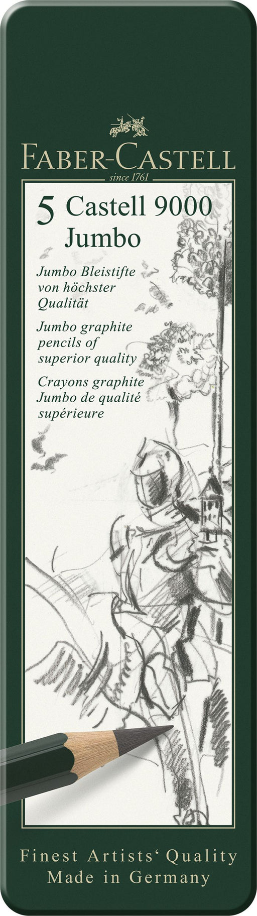 Set 5 Creioane Grafit Castell Jumbo Faber-Castell