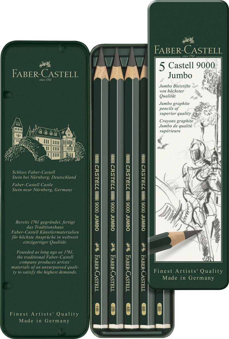 Set 5 Creioane Grafit Castell Jumbo Faber-Castell