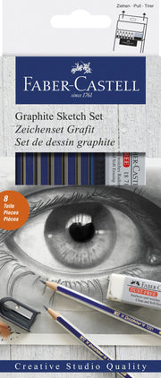 Set 6 Creioane Grafit Goldfaber cu Radieră și Ascuțitoare Faber-Castell