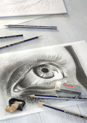 Set 6 Creioane Grafit Goldfaber cu Radieră și Ascuțitoare - Faber-Castell