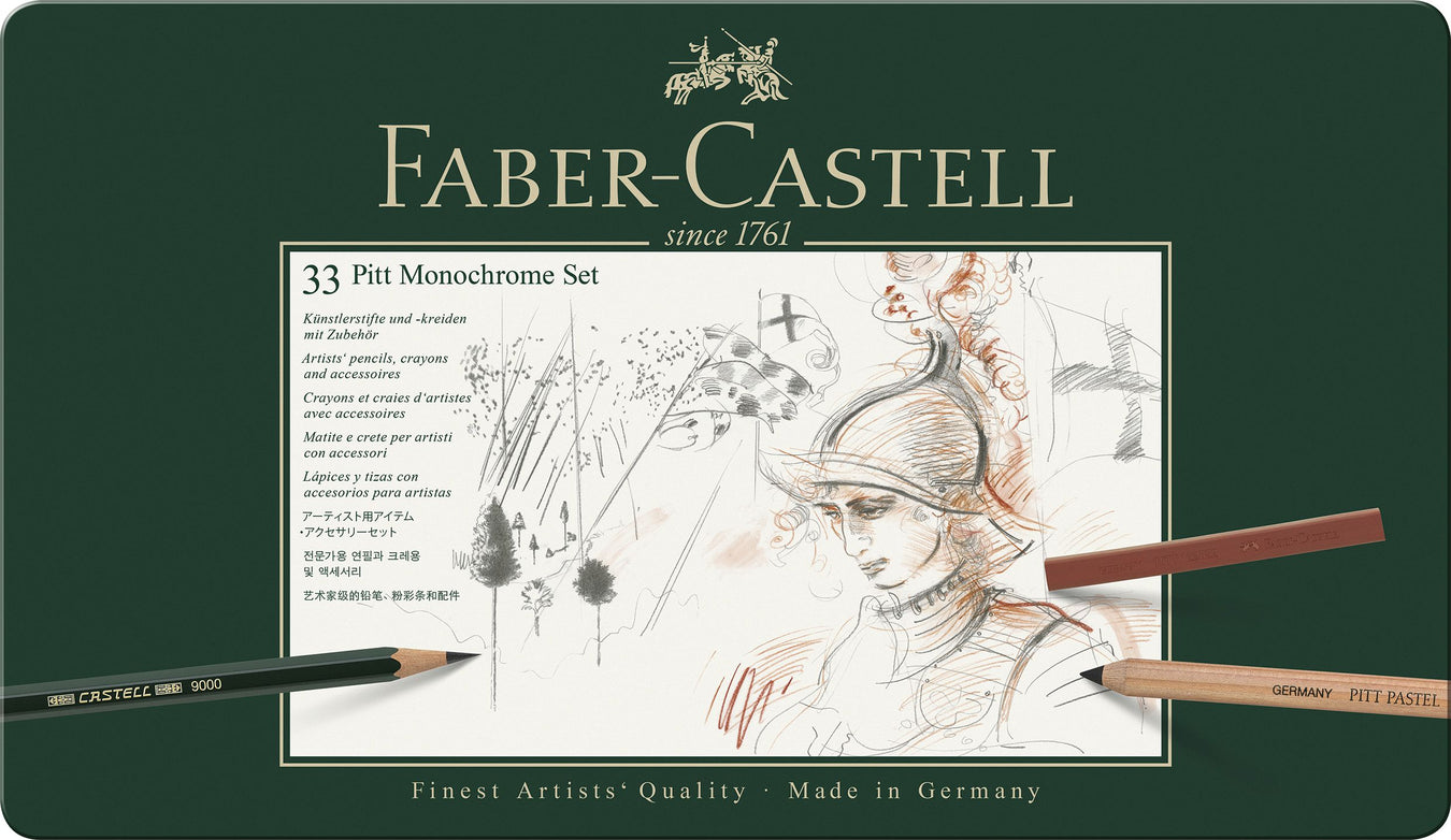 Set Pitt Monochrome Grafit, Cărbune și Pastel 33 buc Faber-Castell