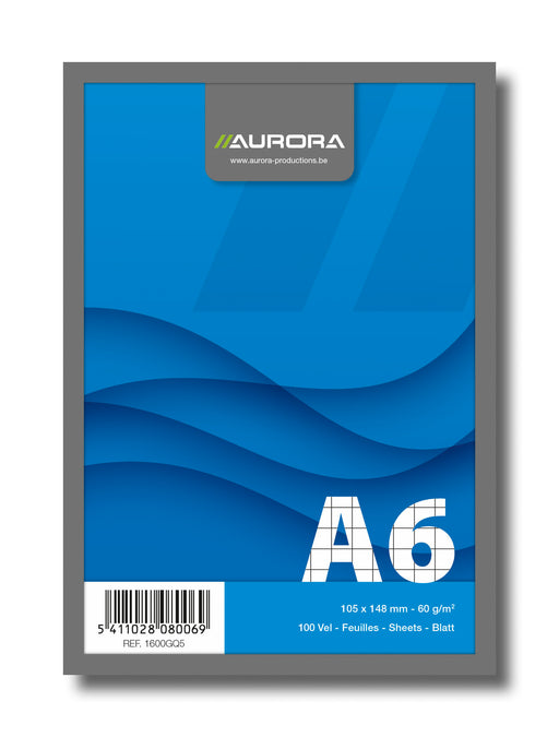 Bloc Notes Capsat Office A6 Aritmetică Microperforații 60g 100 File Aurora, copertă din carton color albastru și microperforații pe latura de sus