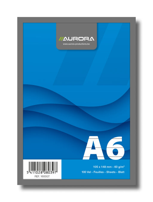 Bloc Notes Capsat Office A6 Dictando Microperforații 60g 100 File Aurora, copertă din carton color albastru și microperforații pe latura de sus