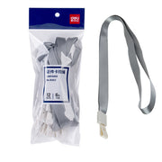 Șnur Textil pentru Ecuson cu Capsă 450 x 10 mm Gri Set 12 Bucăți Deli