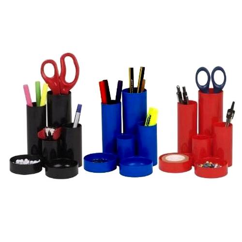 Suport Tubular Birou 6 Compartimente Negru, Flaro