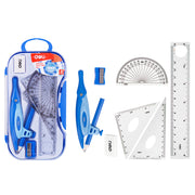 Trusă Geometrie 7 Piese în Cutie de Plastic Deli