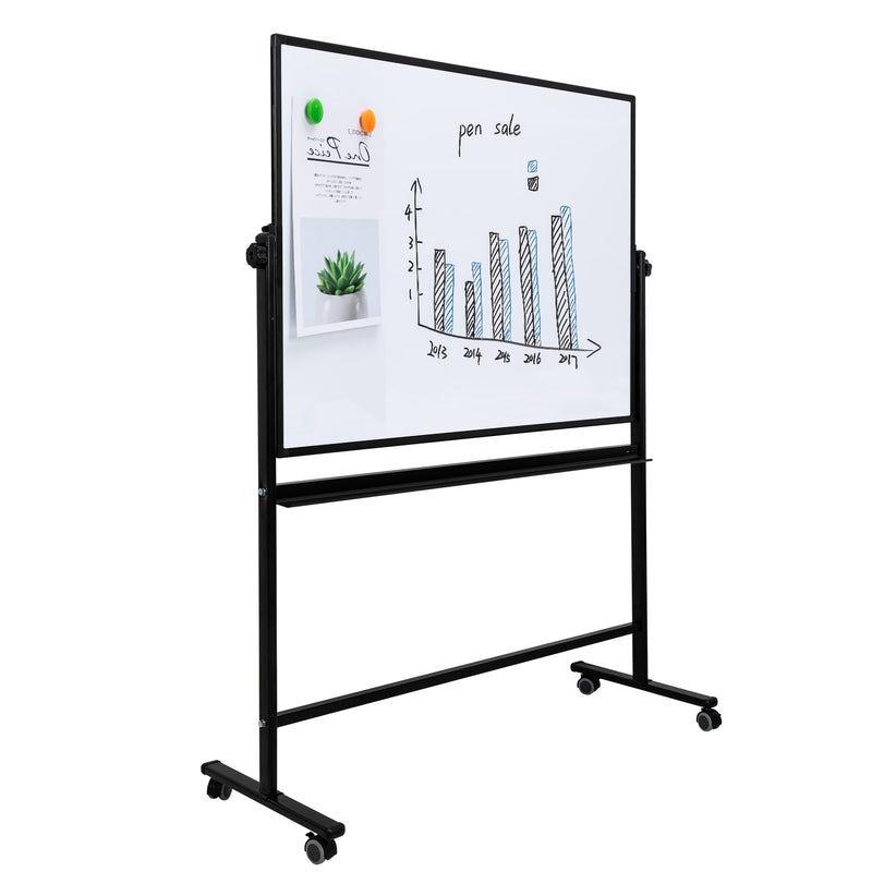 Whiteboard Magnetic Mobil 90 x 120 cm cu Ramă din Aluminiu Deli