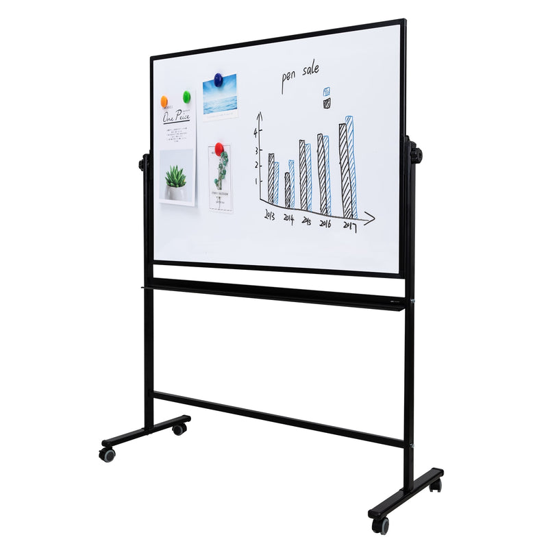 Whiteboard Magnetic Mobil 90 x 120 cm cu Ramă din Aluminiu Deli