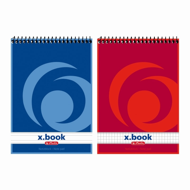 Bloc Notes Spiră X.Book A5 Pătrățele 70g 50 File Herlitz, copertă seria x.book, legare cu spiră și hârtie de 70 g/mp