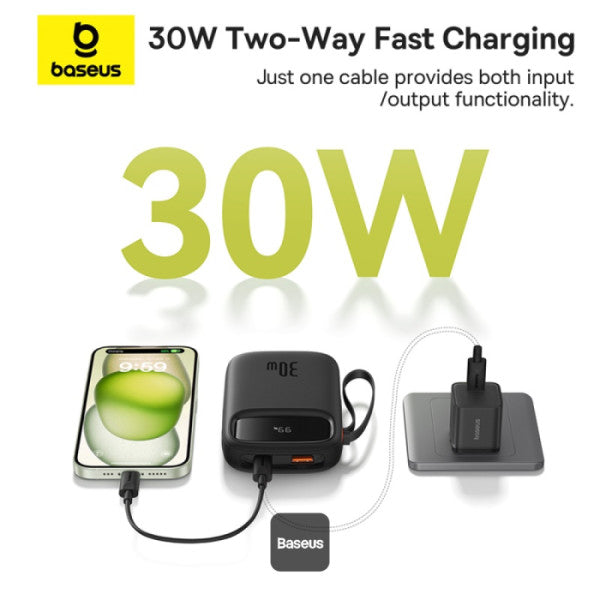 Baterie Externă Qpow2 10000mAh 30W Display Digital Negru - Baseus