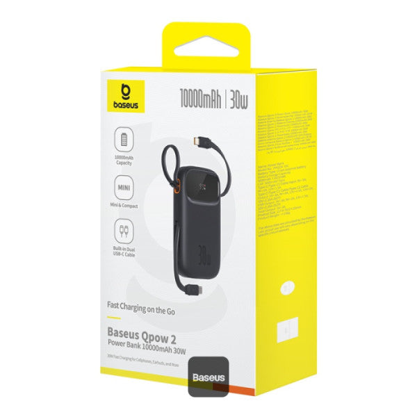 Baterie Externă Qpow2 10000mAh 30W Display Digital Negru - Baseus