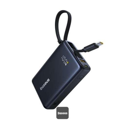 Baterie Externă PicoGo 10000mAh 45W Cablu USB-C Integrat Negru Baseus