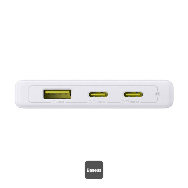 Baterie Externă PicoGo 10000mAh 20W Cablu USB-C Alb - Baseus