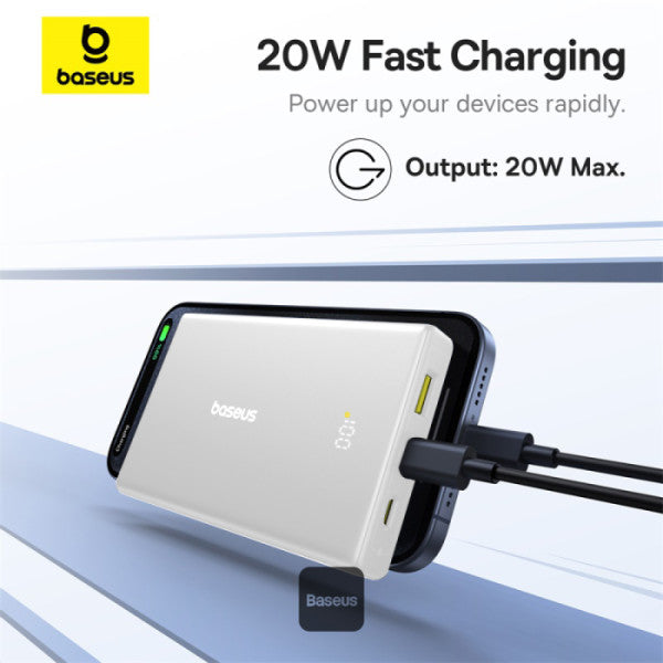 Baterie Externă PicoGo 10000mAh 20W Cablu USB-C Alb - Baseus