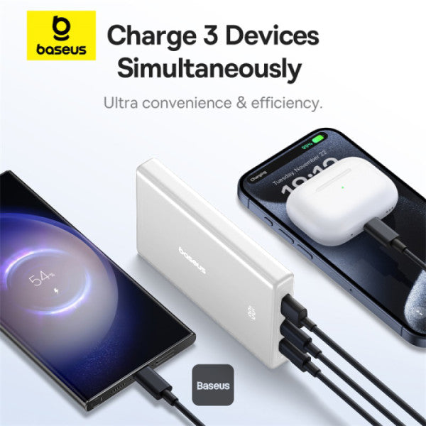 Baterie Externă PicoGo 10000mAh 20W Cablu USB-C Alb - Baseus