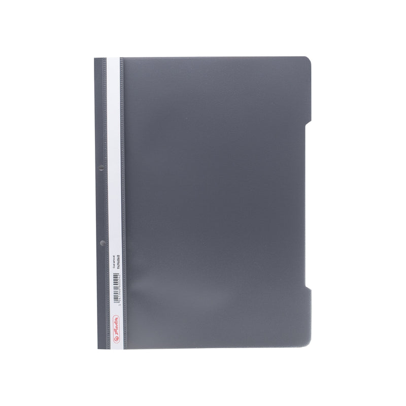 Dosar plastic cu șină gri închis Herlitz format A4